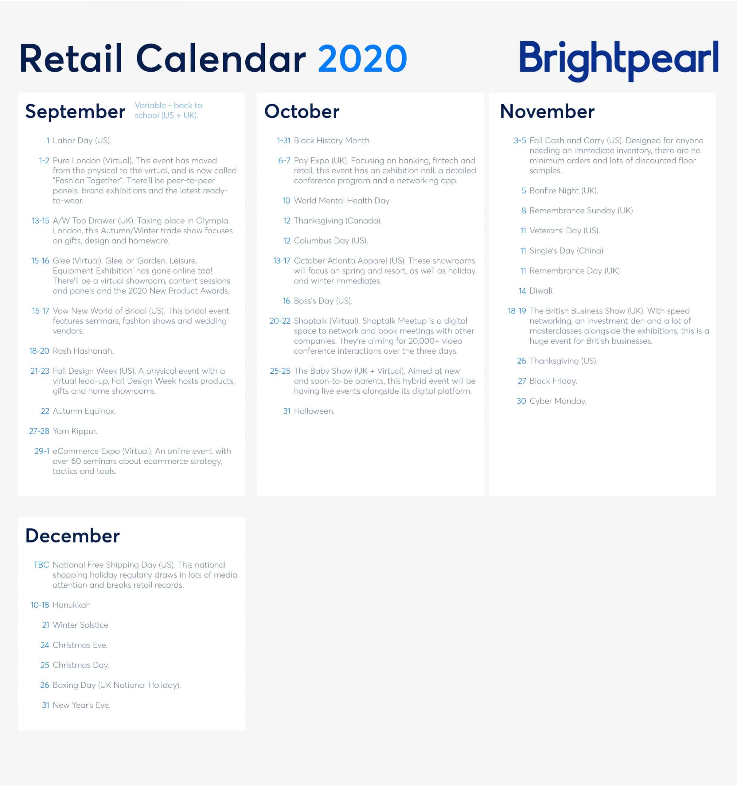 us shopping sales calendar 2021 The 2020 And 2021 Retail Calendar Key Dates You Need To Know About As A Retail Business In 2020 And 2021 Bright Pearl Blog us shopping sales calendar 2021